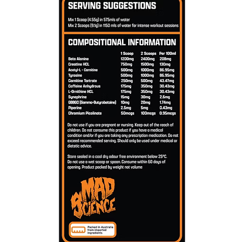 MAD CUTS BY MAD SCIENCE - Victorious Fitness Supplements Hervey Bay