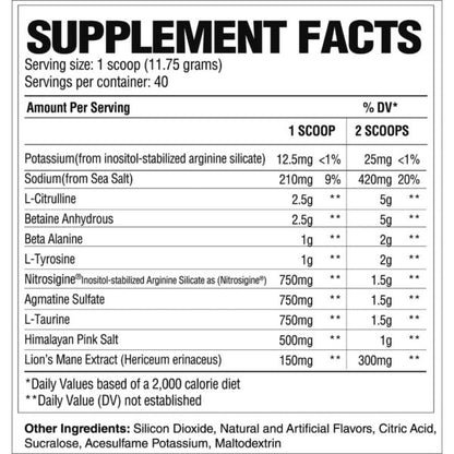 Raw Nutrition CBUM Pump Non-Stim - Victorious Fitness Supplements Hervey Bay