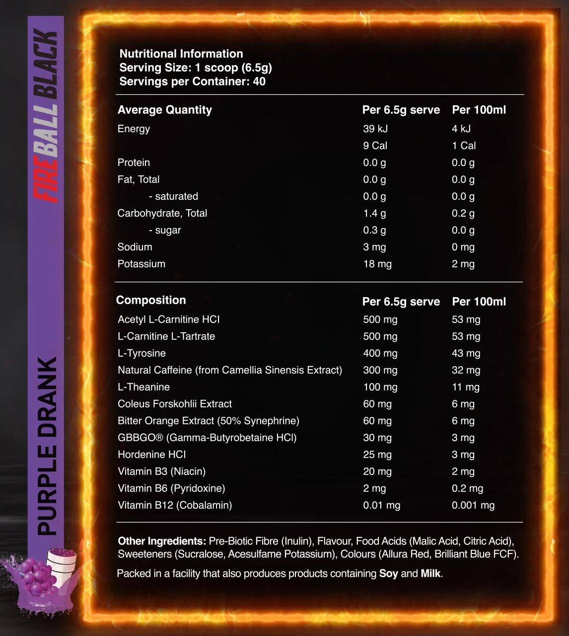 Red Dragon Nutritionals Fireball Black - Victorious Fitness Supplements Hervey Bay